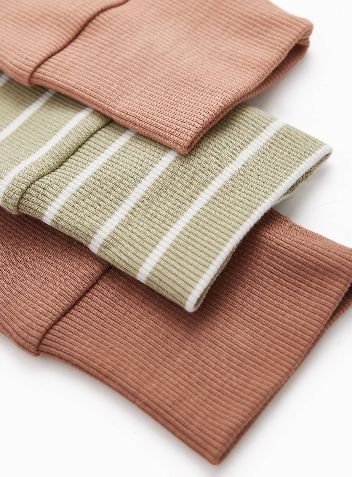Brown Ribbed Leggings 3 Pack  12-18 months - Image 2